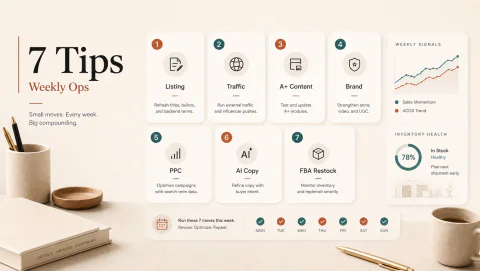 Seven Amazon US operating tips worth running this week visual summary
