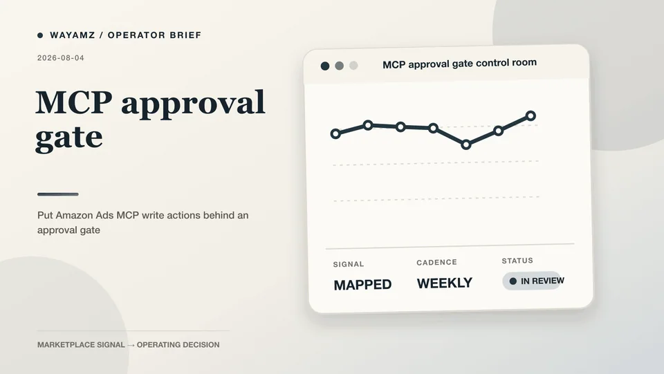 Put Amazon Ads MCP write actions behind an approval gate visual summary