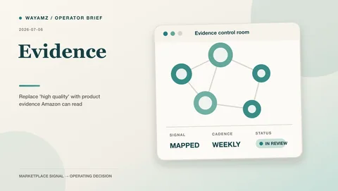Replace 'high quality' with product evidence Amazon can read visual summary
