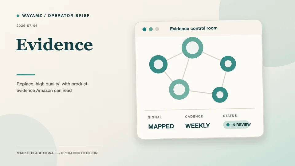 Replace 'high quality' with product evidence Amazon can read visual summary