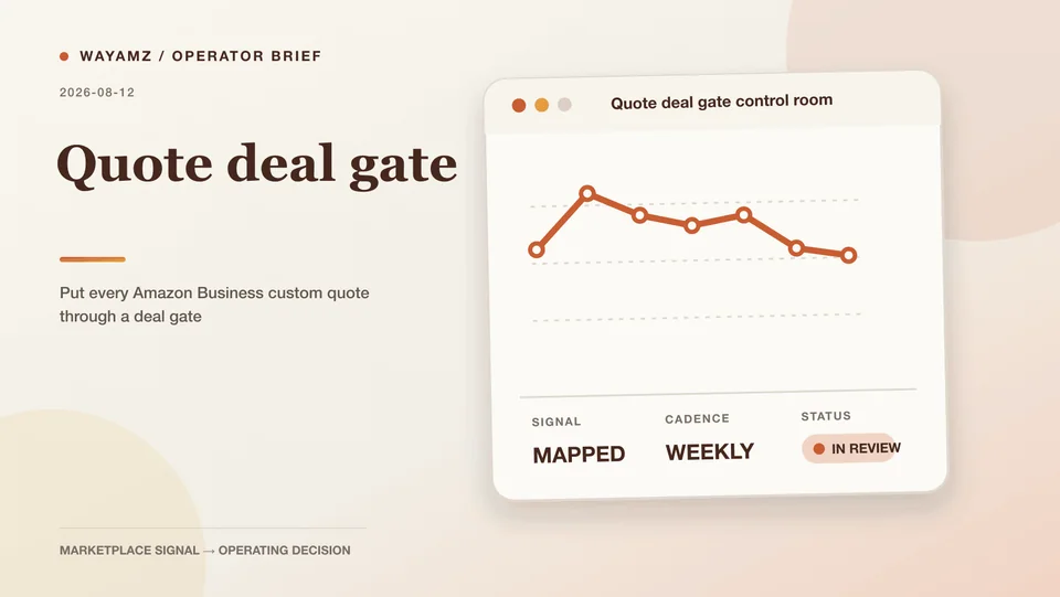 Put every Amazon Business custom quote through a deal gate visual summary