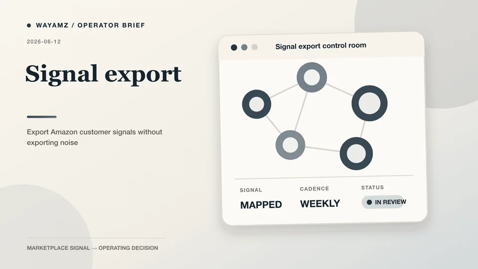 Export Amazon customer signals without exporting noise visual summary