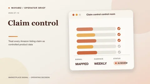 Treat every Amazon listing claim as controlled product data visual summary