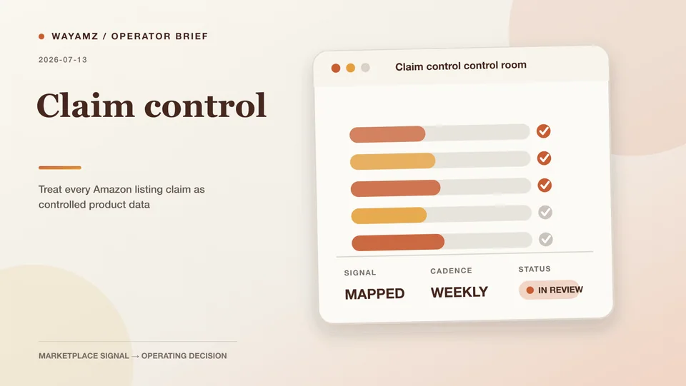 Treat every Amazon listing claim as controlled product data visual summary