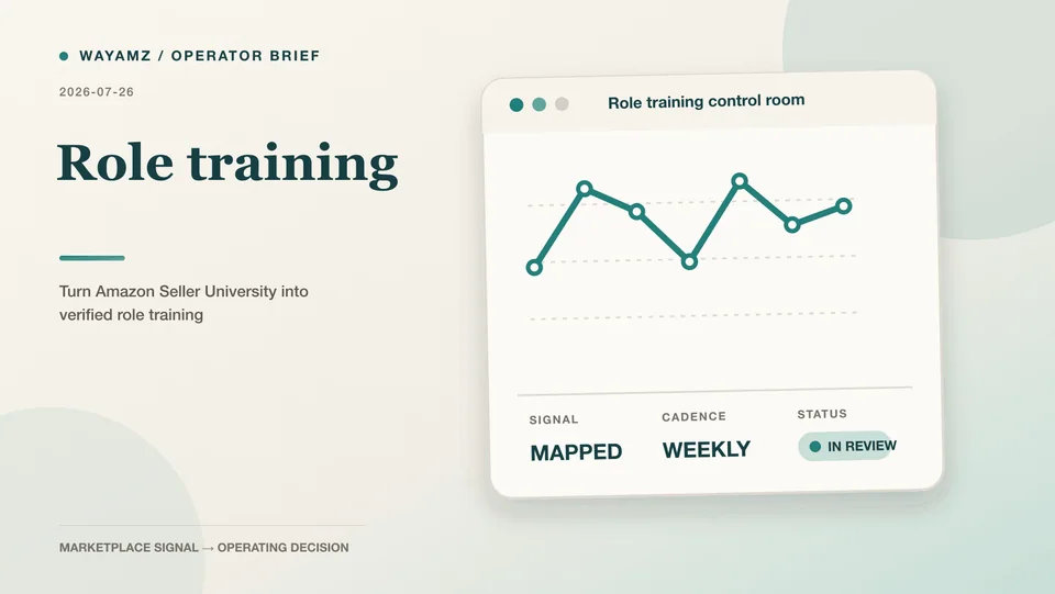 Turn Amazon Seller University into verified role training visual summary