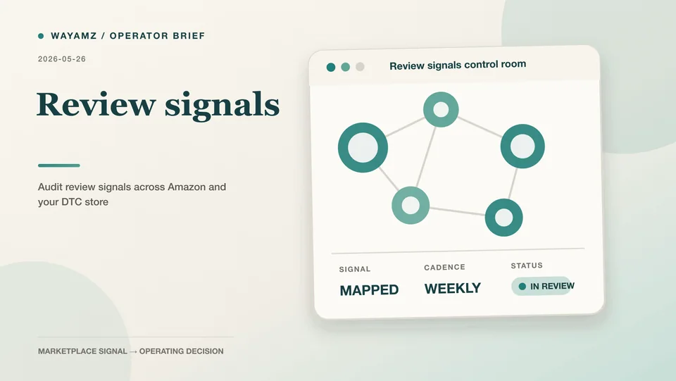 Audit review signals across Amazon and your DTC store visual summary