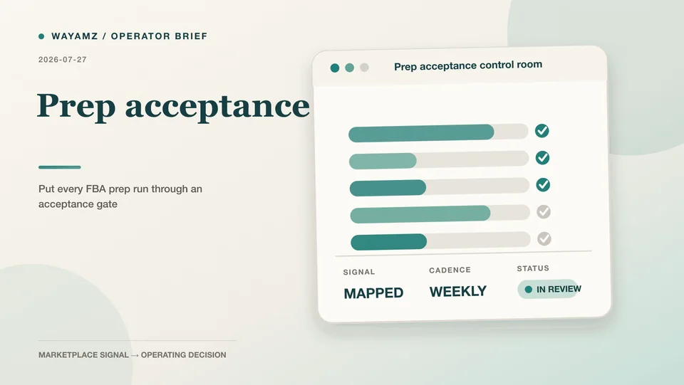 Put every FBA prep run through an acceptance gate visual summary