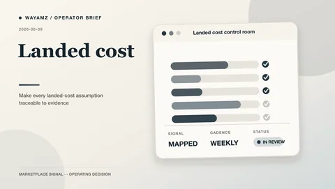 Make every landed-cost assumption traceable to evidence visual summary