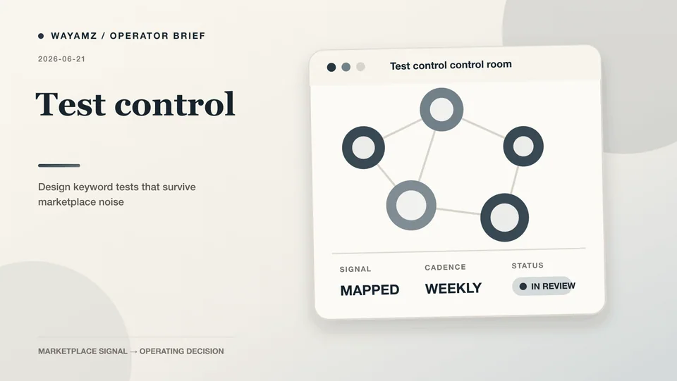 Design keyword tests that survive marketplace noise visual summary