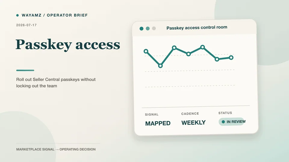 Roll out Seller Central passkeys without locking out the team visual summary