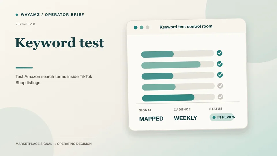 Test Amazon search terms inside TikTok Shop listings visual summary